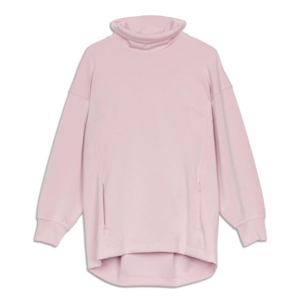 Lululemon Light Pink Modal-Blend Turtleneck Tunic Pleated Back Size 4